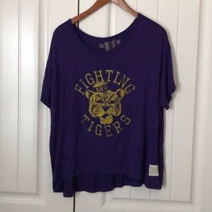 Scoop Neck Vintage style LSU Tigers top